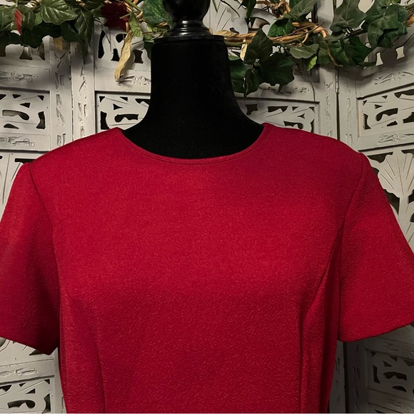 SCARLETT Daring dark red rose colored short sleeve semi formal maxi dress - Picture 4 of 11